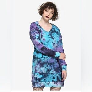 Hot Topic Tie-Dye Hooded Sweatshirt Dress
